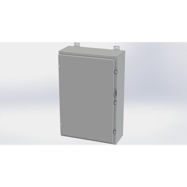 Clamps with Padlock Hasp Electrical Enclosures, 30 in H, 8 in D, 20 in W, NEMA 4, Carbon Steel